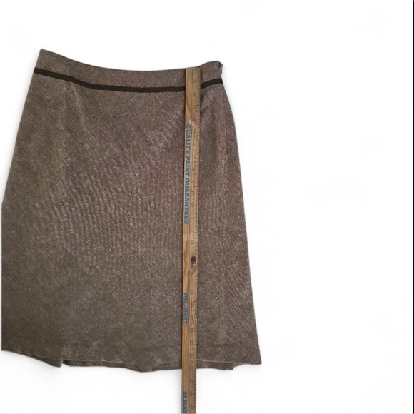 Ann Taylor Wool Silk Tweed A-Line Skirt Sz 6 Brown Timeless Winter Work Classic - Picture 9 of 12